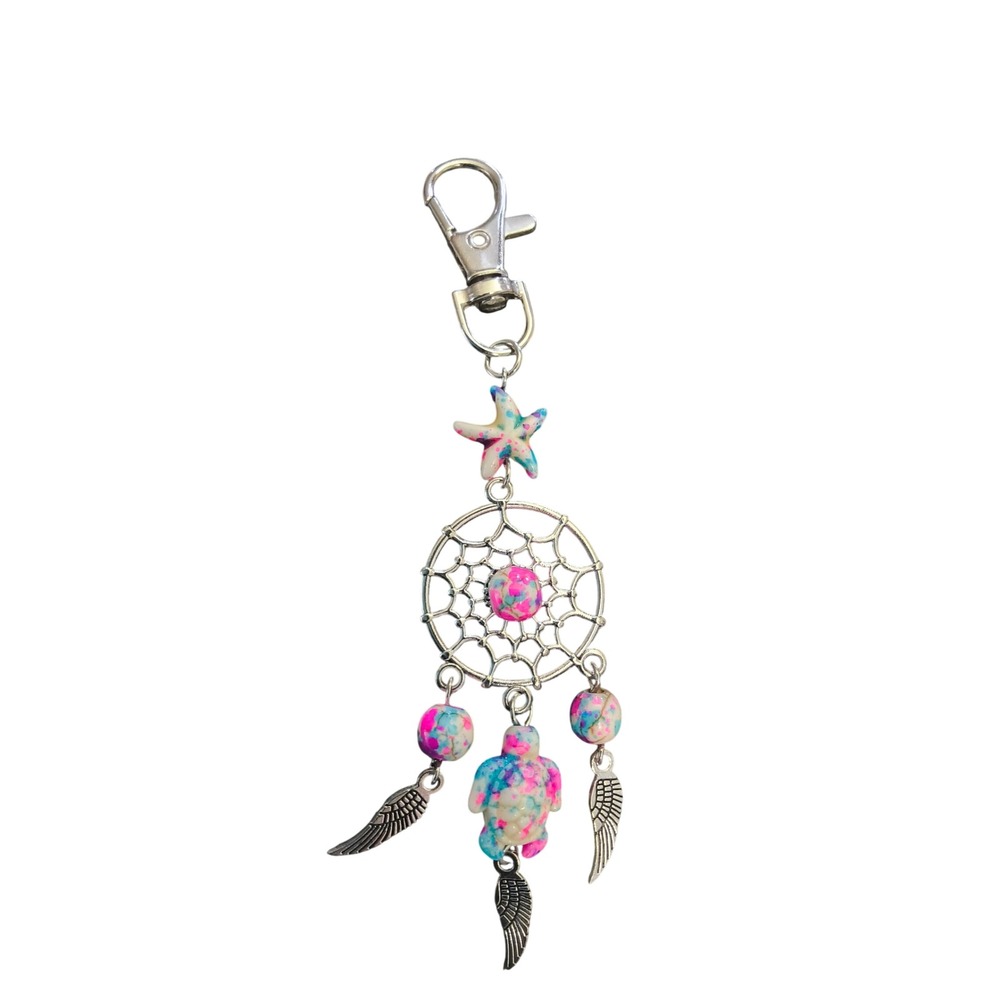 Pink and Blue Turtle Dreamcatcher